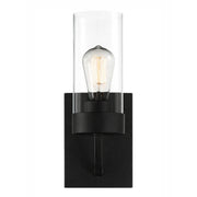 Black & Clear Glass Wall Sconce