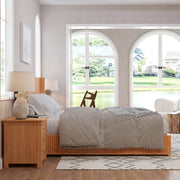 Reeded Wood Platform Bed Frame King