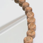 Wood Bead Round Wall Mirror