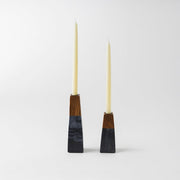Tapered Marble Acacia Candleholder