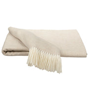 Merino Wool Herringbone Fringe Throw