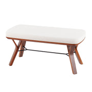 Mid-Century Upholstered Wood Bench