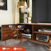 Mid-Century Wood-Grain TV Stand