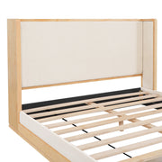 Wood-Grain Platform Bed Frame