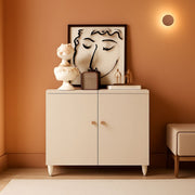 Linen-Texture Two-Door Storage Sideboard – in beige | Roost & Roam
