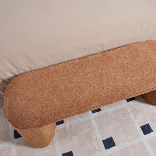 Chenille Upholstered Storage Bench Set – ottoman (view 4) | Roost & Roam