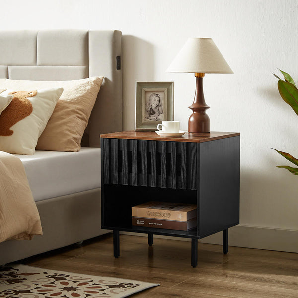 Grille-Door Mid-Century Nightstand Set — alternate view or variant option