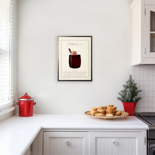 Watercolor Mulled Wine Recipe Print
