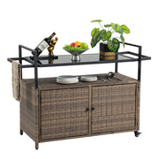 Woven Wicker Outdoor Bar Cart — alternate view or variant option