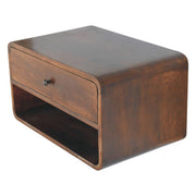 Curved Mango Wood Floating Nightstand