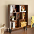 Retro Brown 7-Cube Open Bookshelf, 3-Tier