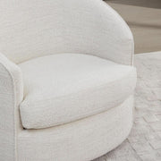 Boucle Swivel Barrel Accent Chair
