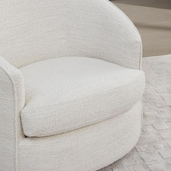 Boucle Swivel Barrel Accent Chair