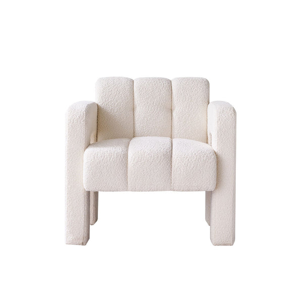 Boucle Upholstered Accent Chair — scale reference and proportion detail