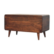 Curved Mango Wood Storage Blanket Box
