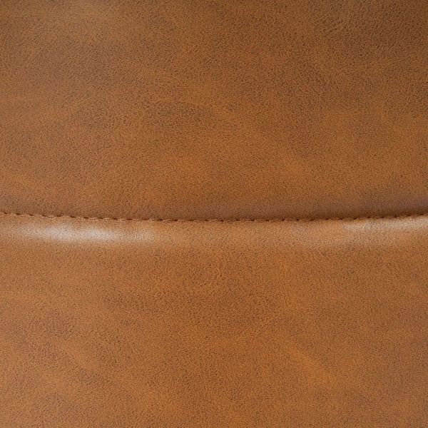 Banded Faux Leather Round Ottoman – ottoman (view 5) | Roost & Roam