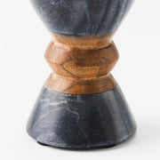 Black Marble Acacia Candleholder