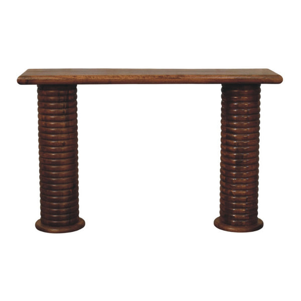 Sculpted Column Mango Wood Console Table