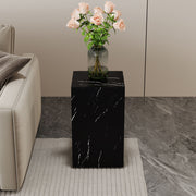 Marble-Print Block Side Table