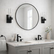 Black & Clear Glass Wall Sconce