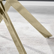 Tempered Glass Dining Table with Gold Chrome Base