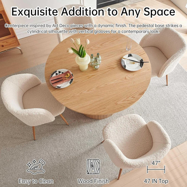 Fluted Pedestal Round Dining Set – dining room set (view 5) | Roost & Roam