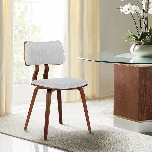 Mid-Century Fabric Dining Chair Walnut