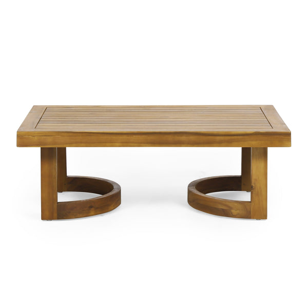 Acacia Wood Outdoor Loveseat Set — scale reference and proportion detail