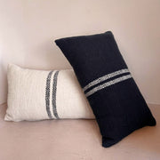 Slub Cotton Chevron-Stripe Lumbar Pillow