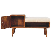Carved Mango Wood Storage Bench