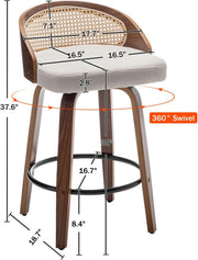 Rattan Back Swivel Counter Stool (view 2) | Roost & Roam