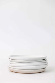 Matte White Ceramic Appetizer Plate Set