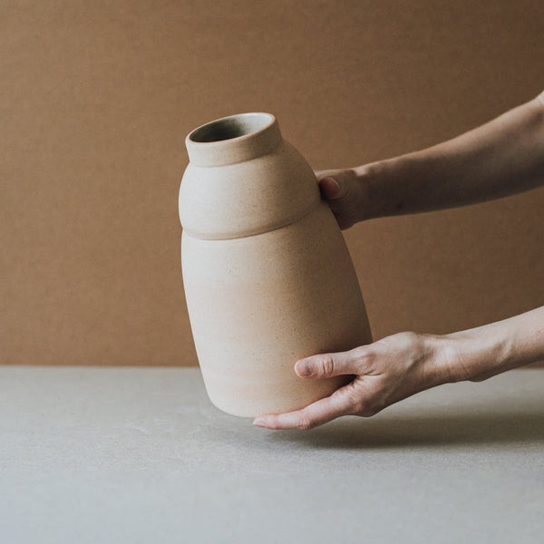 Wheel-Thrown Stoneware Chubby Vase