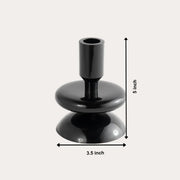Glossy Black Metal Taper Candle Holder