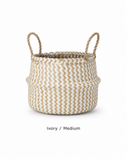Chevron Seagrass Storage Basket