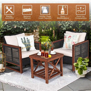 Wicker & Acacia Outdoor Seating Set (view 7) | Roost & Roam