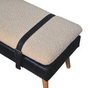 Bouclé Leather Upholstered Bench