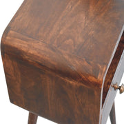 Curved Mango Wood Mini Nightstand