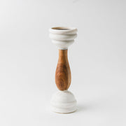 Marble and Wood Pillar Candleholder