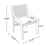Close-up of acacia wood grain and teak-finish detail — Acacia and Wicker Outdoor Dining Set