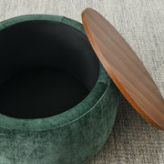 Chenille Round Storage Ottoman Coffee Table — scale reference and proportion detail