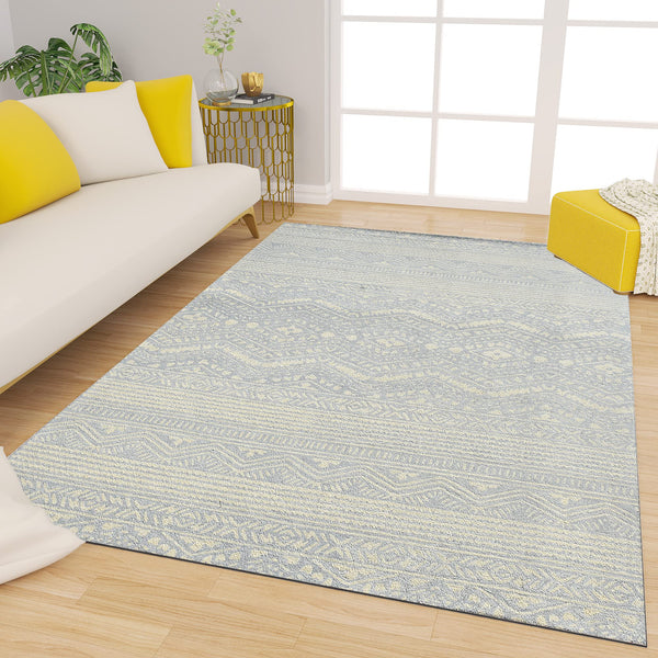 Hand-Tufted Wool Geometric Area Rug