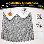 Black Lace Spider Web Tablecloth