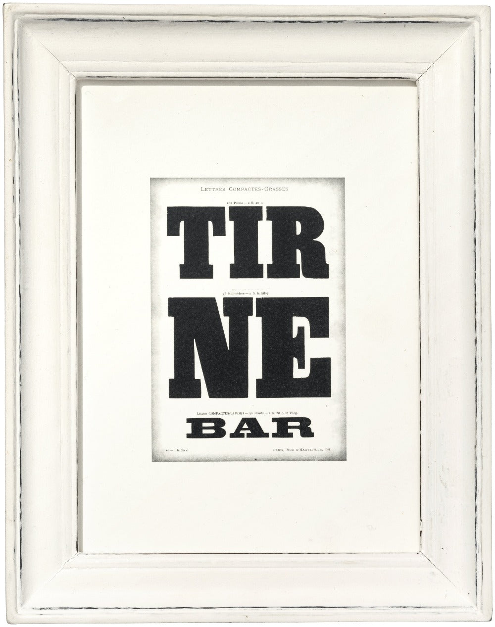 Distressed White Wood Framed Typography Print