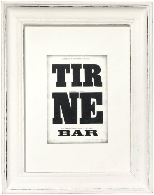 Distressed White Wood Framed Typography Print