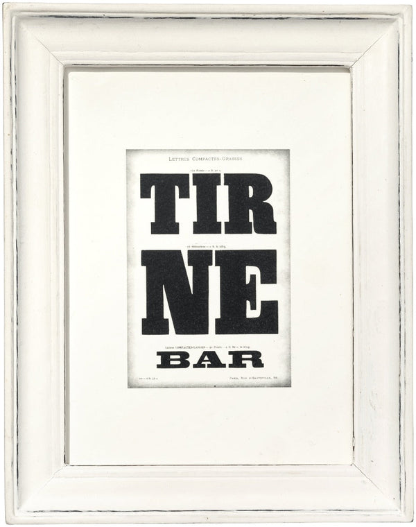 Distressed White Wood Framed Typography Print