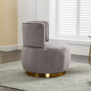 Channel-Tufted Velvet Swivel Chair