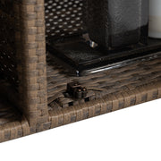 Woven Wicker Outdoor Bar Cart — alternate angle showing full form