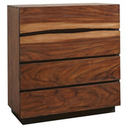 Smokey Walnut Four-Drawer Bedroom Chest