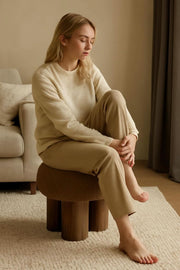 Bouclé Mushroom Ottoman Stool – ottoman (view 3) | Roost & Roam